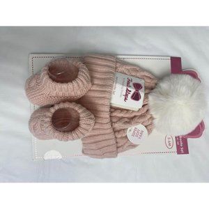 first steps baby girls set hat and shoes 3-6 months